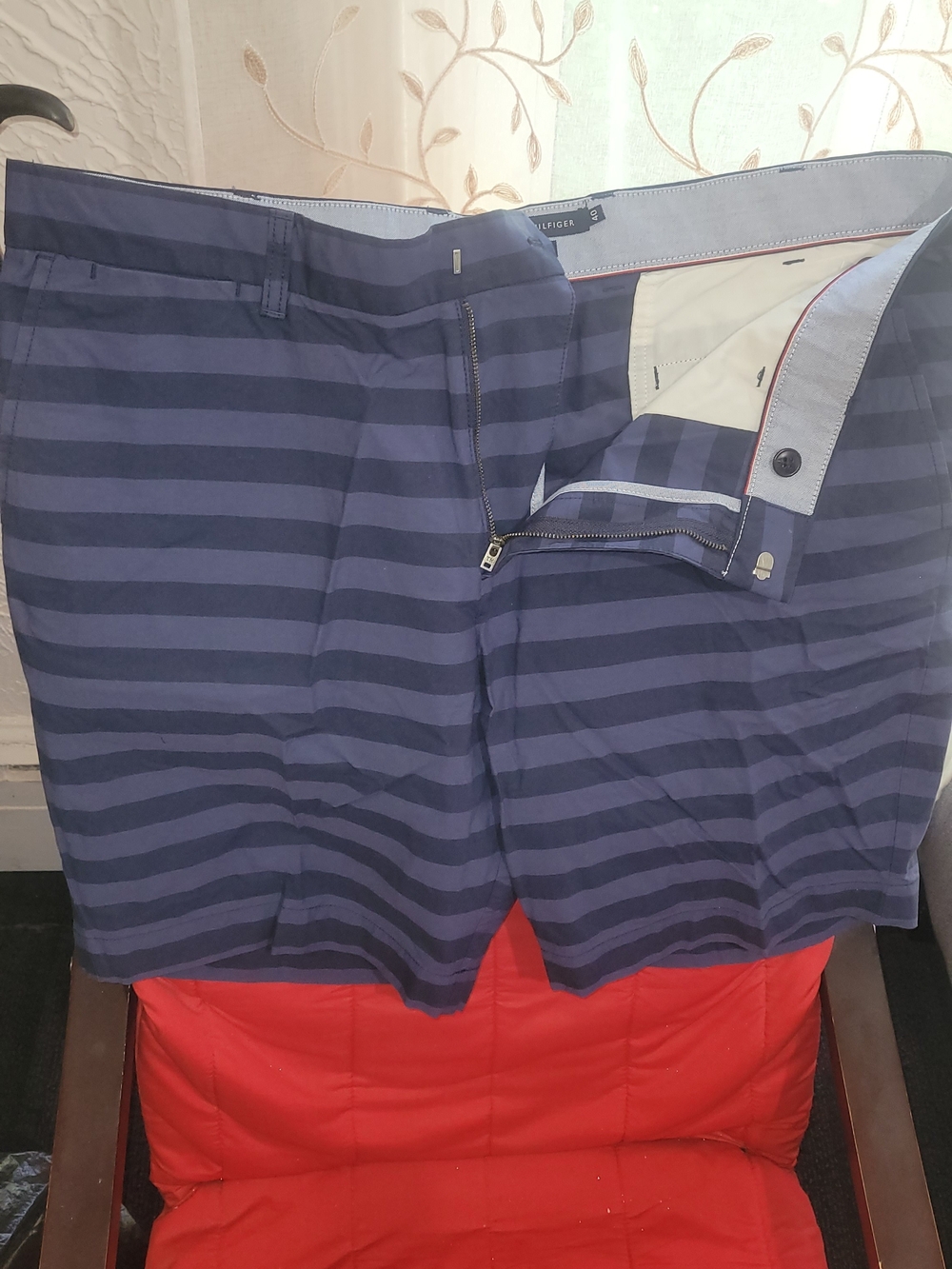 Tommy Hilfiger Men's Navy Striped Cotton-Blend Shorts